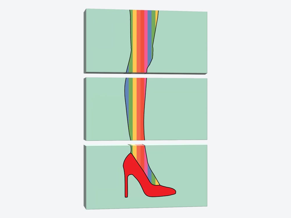 Give A Girl The Right Shoes And She Can Conquer The World by Notsniw Art 3-piece Canvas Artwork