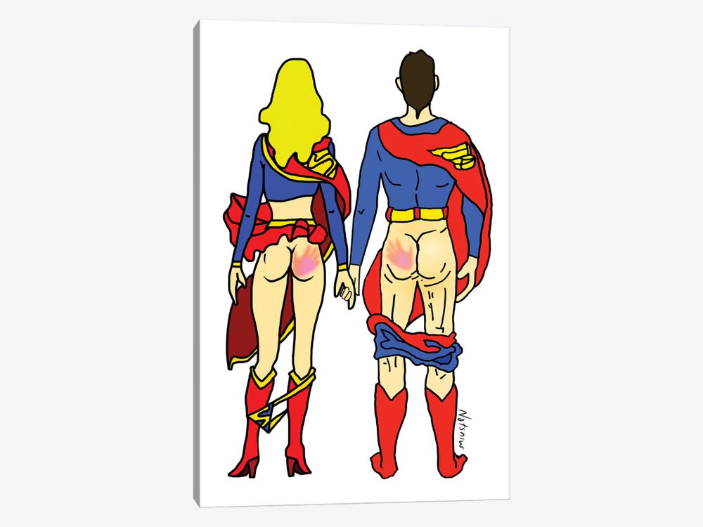Hero Butt Lovers Are Super by Notsniw Art 1-piece Canvas Artwork