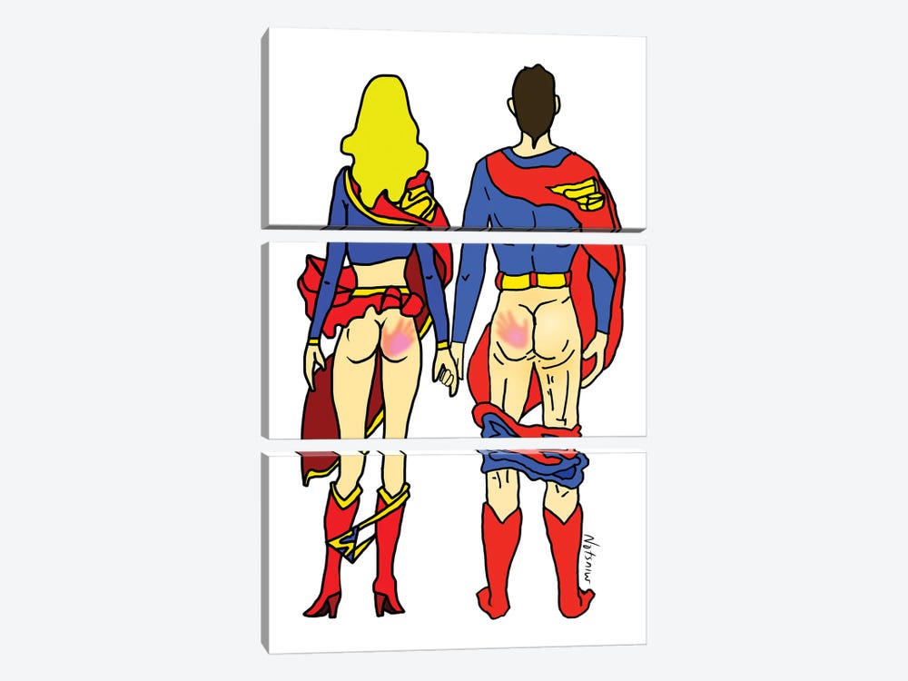 Hero Butt Lovers Are Super 3-piece Canvas Wall Art