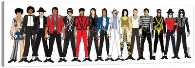 Michael Jackson Line-Up Canvas Art Print - Pop Culture Art