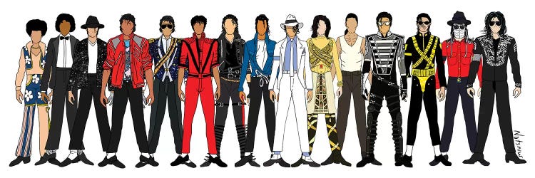 Michael Jackson Line-Up by Notsniw Art wall art