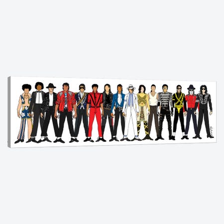 Michael Jackson Line-Up Canvas Print #NOT27} by Notsniw Art Art Print