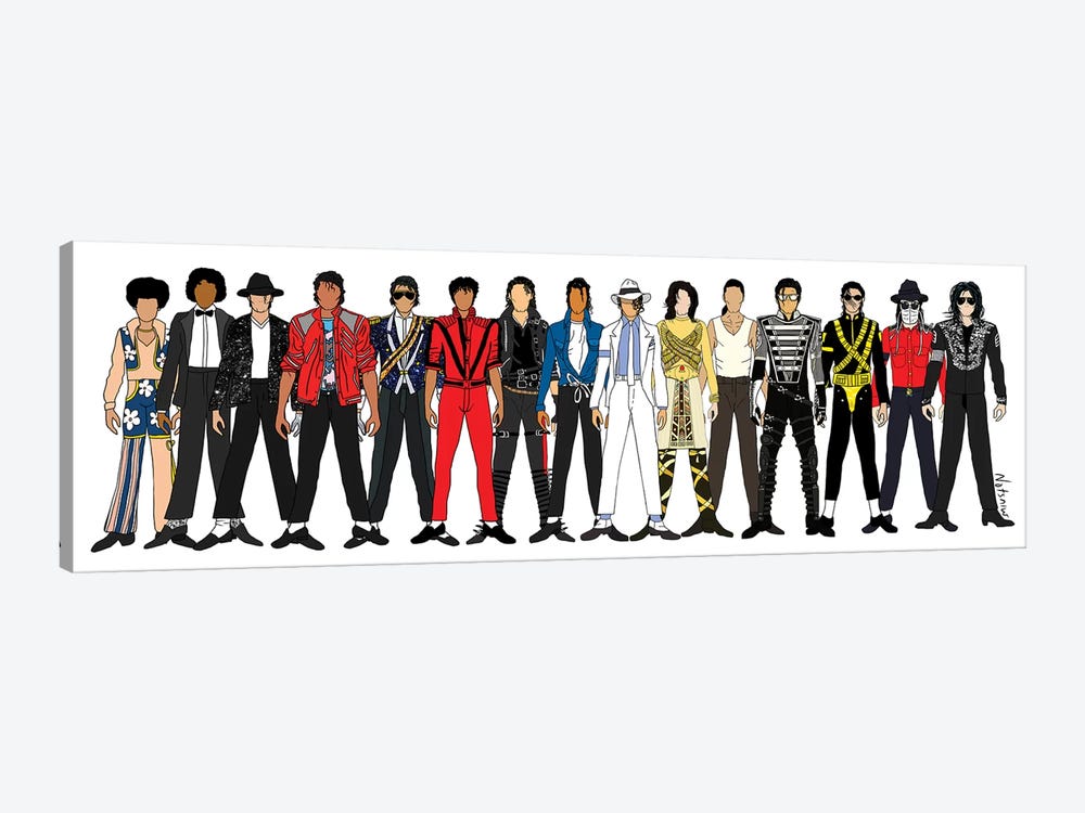 Michael Jackson Line-Up by Notsniw Art 1-piece Canvas Art Print