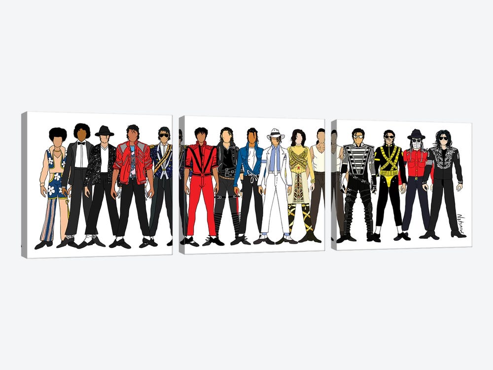 Michael Jackson Line-Up by Notsniw Art 3-piece Art Print
