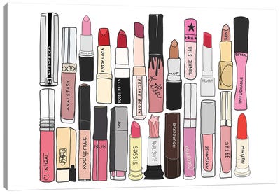 Lipstick Decoys Canvas Art Print - Make-Up Art