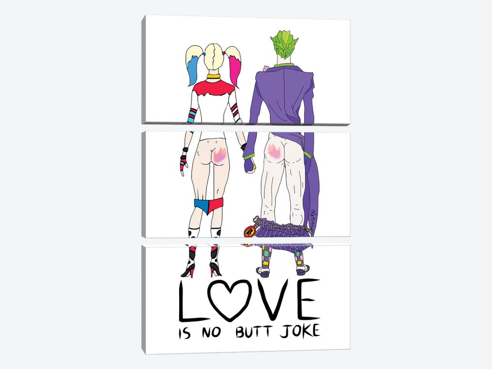 Love Is No Butt Joke by Notsniw Art 3-piece Canvas Wall Art