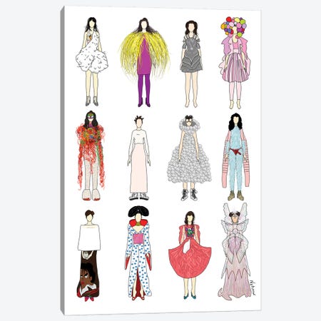 The Many Outfits Of Bjork Canvas Print #NOT38} by Notsniw Art Canvas Art Print