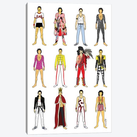 The Many Outfits Of Freddie Canvas Print #NOT40} by Notsniw Art Canvas Artwork