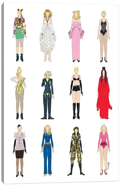 The Many Outfits Of Madge Canvas Art Print - I Love the '80s