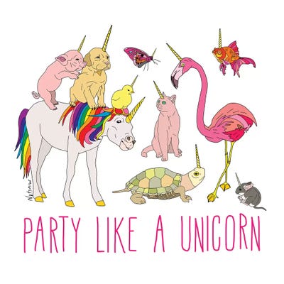 Party Like A Unicorn by Notsniw Art art print