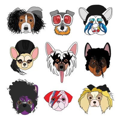 Pop Dogs by Notsniw Art framed canvas print