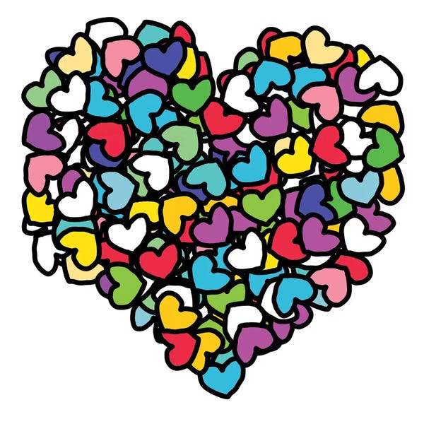 Hearts: Rainbow Hearts Love by Notsniw Art