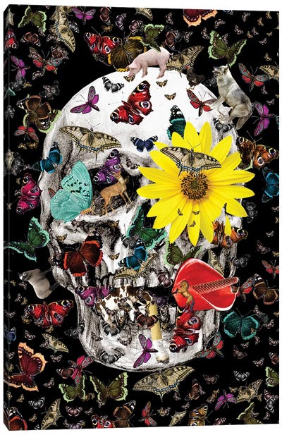 Skull Ecosystem Canvas Art Print - Notsniw Art