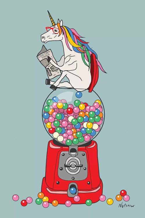 Unicorn Gumball Poop by Notsniw Art wall art