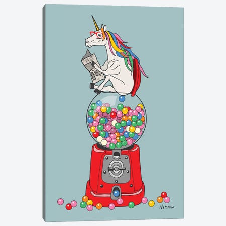 Unicorn Gumball Poop Canvas Print #NOT56} by Notsniw Art Canvas Wall Art