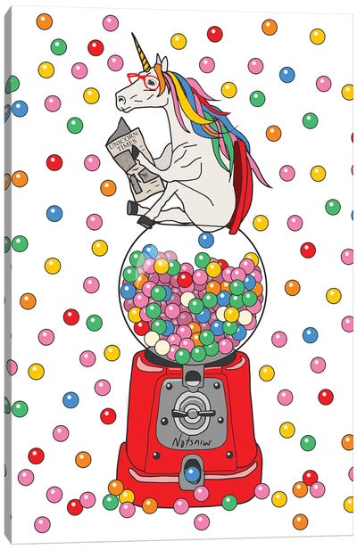 Unicorn Poop Gumballs Canvas Art Print - Bubble Gum