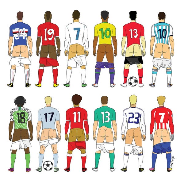 Crude Humor: Soccer Butts by Notsniw Art