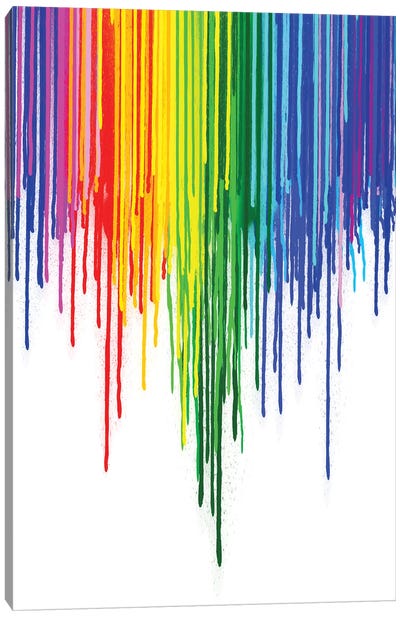 Rainbow Gay Pride Canvas Art Print - Linear Abstract Art