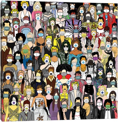 Party Face Masks Canvas Art Print - Michael Jackson