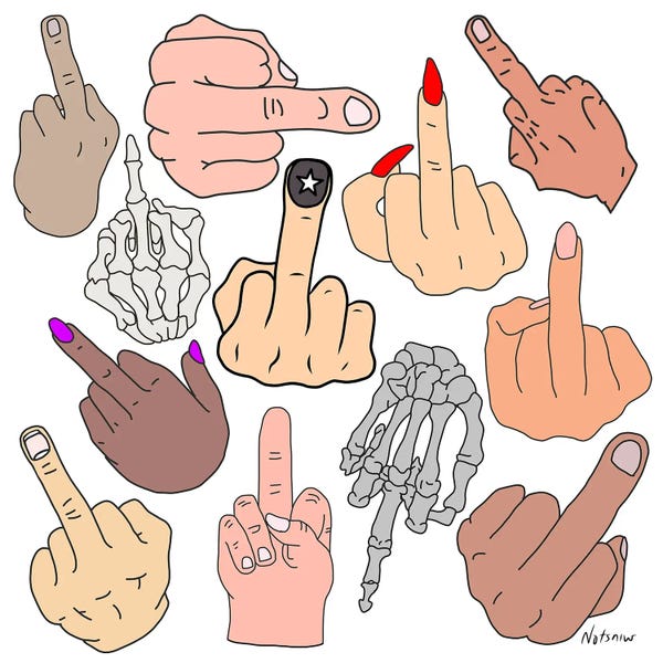Crude Humor: Middle Fingers by Notsniw Art