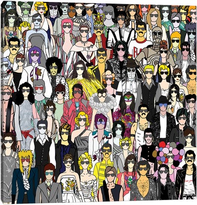 Mardi Gras Sunglasses Canvas Art Print - Freddie Mercury