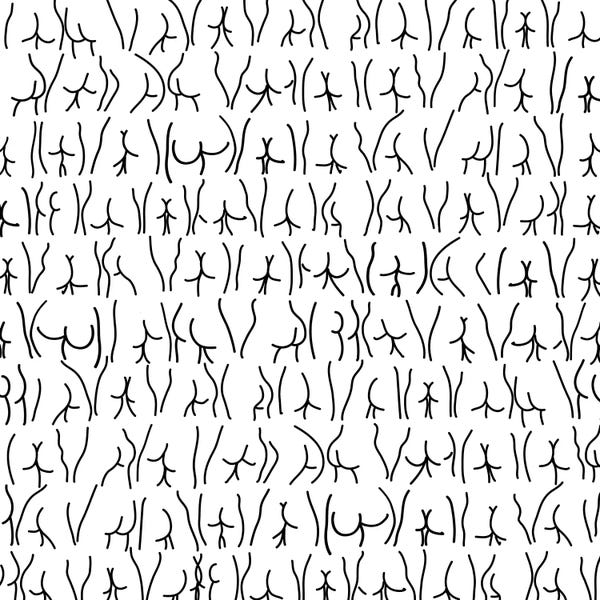 Large Black & White Art - Canvas Prints: Ink Butts by Notsniw Art