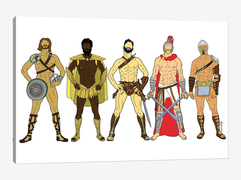 Game Of Thrones Gladiator Warriors 1-piece Canvas Art Print