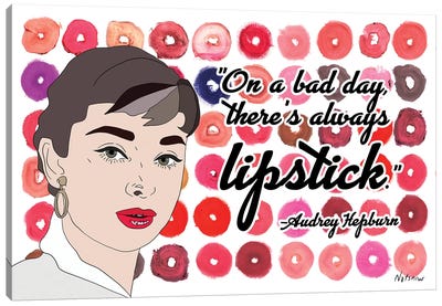 Audrey Lipstick Canvas Art Print - Lips Art