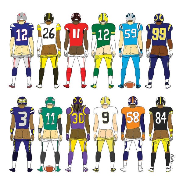 Crude Humor: Football Butts by Notsniw Art