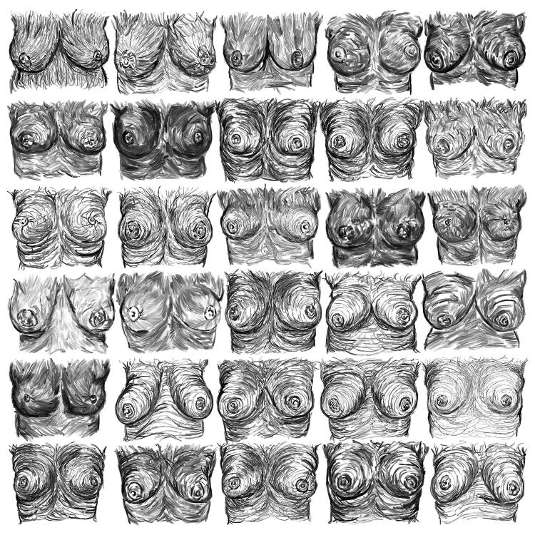 Breasts Ink Black And White