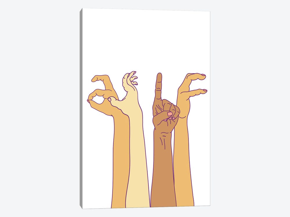 As If Hand Signs by Notsniw Art 1-piece Canvas Artwork