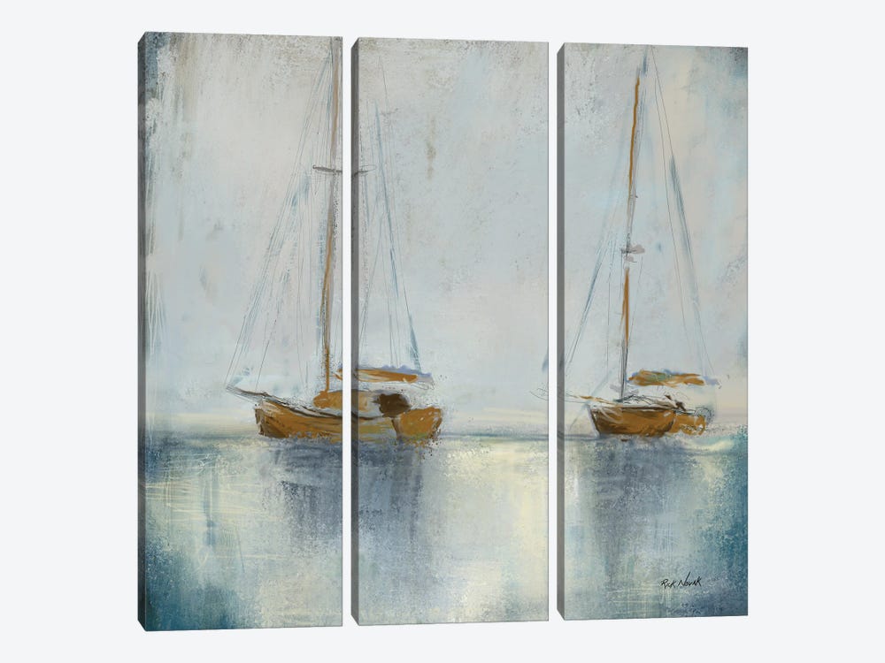 Boats I by Rick Novak 3-piece Canvas Print