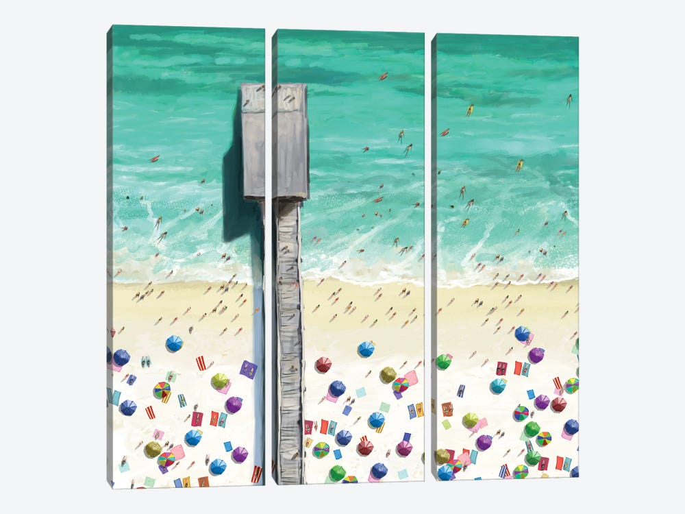 Beaches II by Rick Novak 3-piece Canvas Art Print