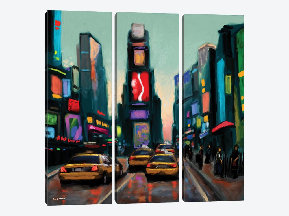 Time Square II by Rick Novak 3-piece Canvas Art Print