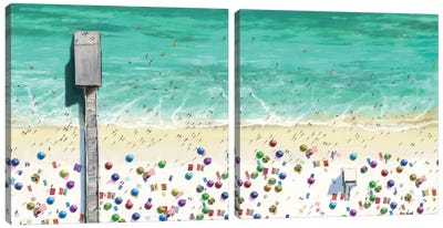 Beaches Diptych I Canvas Art Print - Art Sets | Triptych & Diptych Wall Art