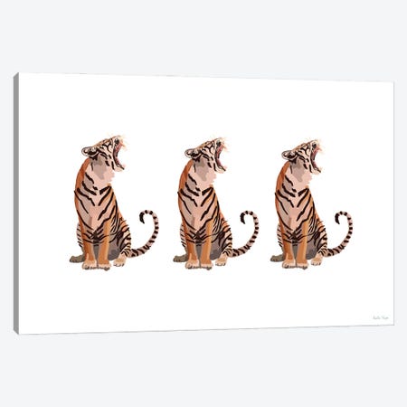 Tiger Trio Canvas Print #NOY101} by Amelia Noyes Canvas Wall Art