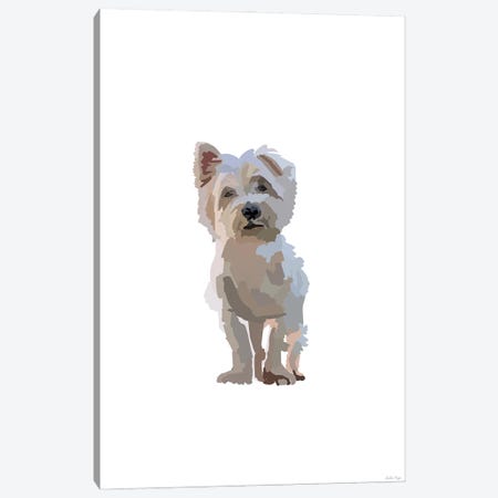 White Pup Canvas Print #NOY106} by Amelia Noyes Art Print