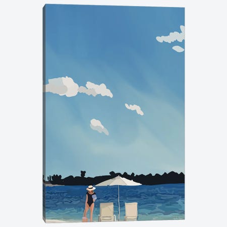 Beach Side Canvas Print #NOY10} by Amelia Noyes Canvas Wall Art