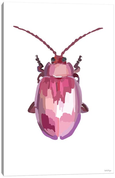 Beetle II Canvas Art Print - Pantone 2023 Viva Magenta