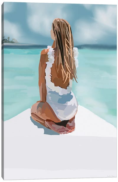 Boat Babe Canvas Art Print - Women's Swimsuit & Bikini Art