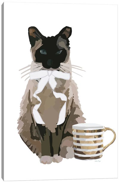 Cat And Coffee Canvas Art Print - Amelia Noyes