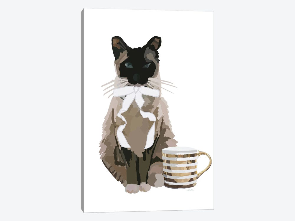 Cat And Coffee by Amelia Noyes 1-piece Canvas Art