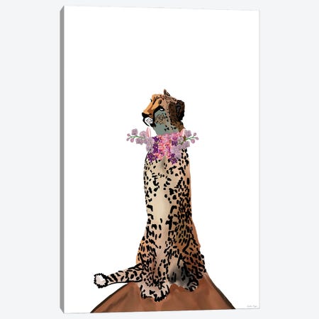 Cheetah Flowers Canvas Print #NOY25} by Amelia Noyes Canvas Artwork