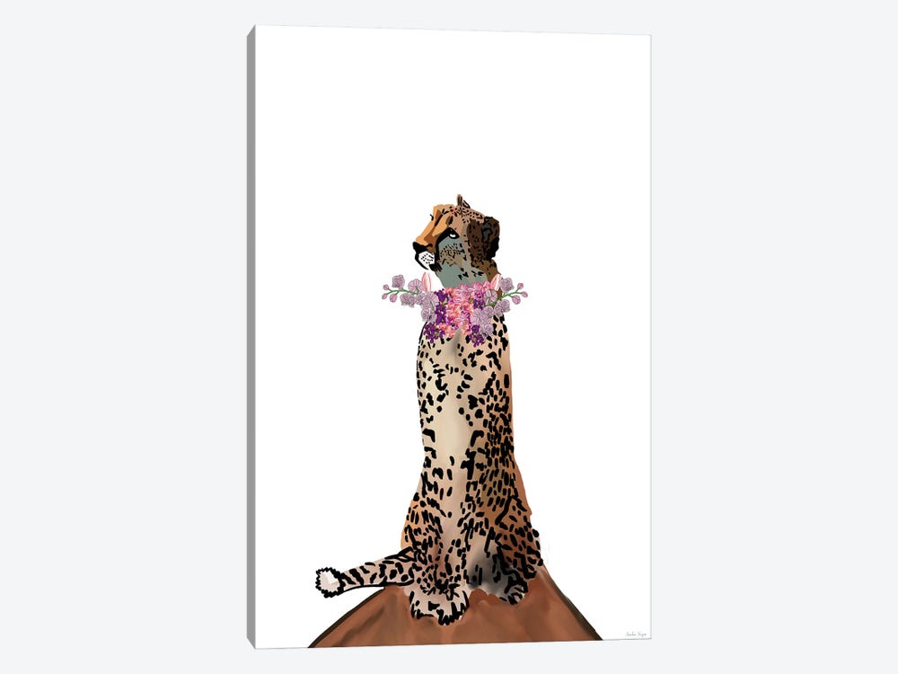 Cheetah Flowers by Amelia Noyes 1-piece Canvas Artwork