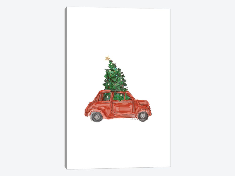 Christmas Car And Tree by Amelia Noyes 1-piece Canvas Artwork