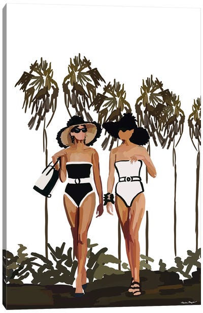 Couture Beach Girls Canvas Art Print - Women's Swimsuit & Bikini Art