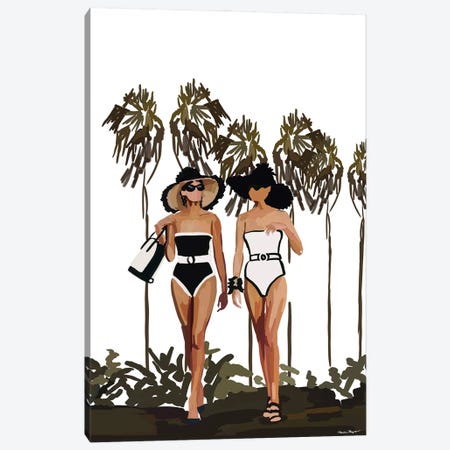 Couture Beach Girls Canvas Print #NOY29} by Amelia Noyes Art Print