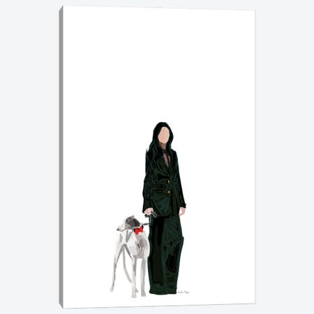 Fashion Girl And Dog Canvas Print #NOY38} by Amelia Noyes Canvas Wall Art