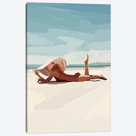 Beach Babe And Hat Canvas Print #NOY3} by Amelia Noyes Art Print