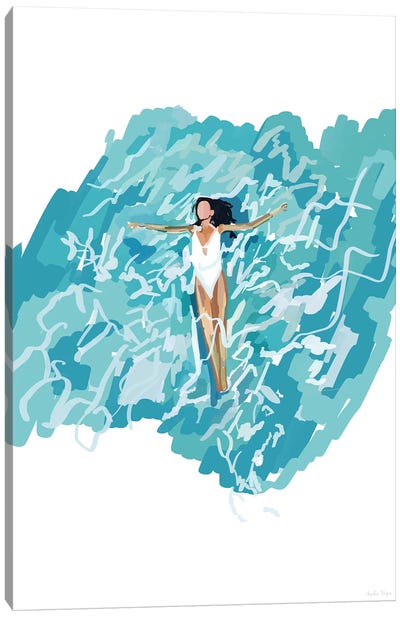 Floating Canvas Art Print - Women's Swimsuit & Bikini Art